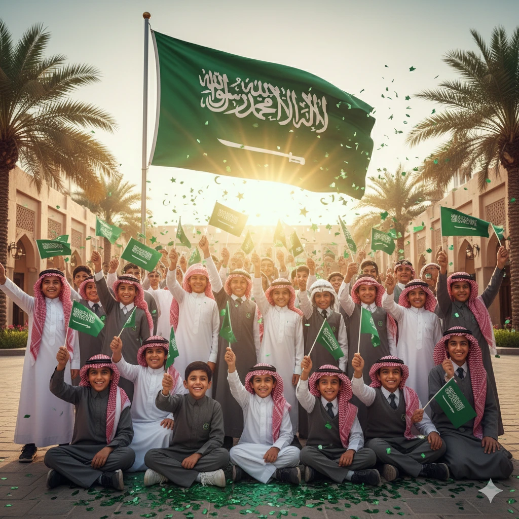 مدارس جيل الإبداع للبنين تحتفي بـ اليوم الوطني 95 : احتفال بعزّة الماضي وتطلعات رؤية 2030